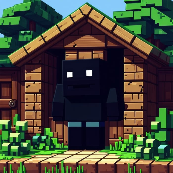 Steve from Minecraft Encounters Legless Black Monster in Village House