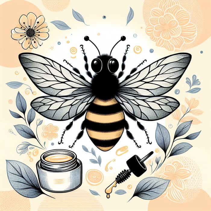 Elegant Bee-Themed Cosmetics Background