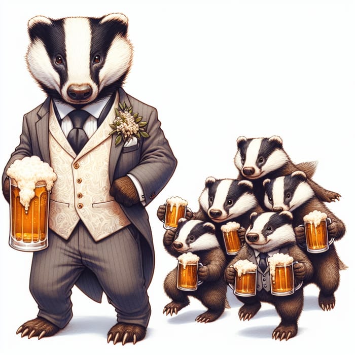 Badger's Wedding: Cubs with Root Beer Congratulate Dad