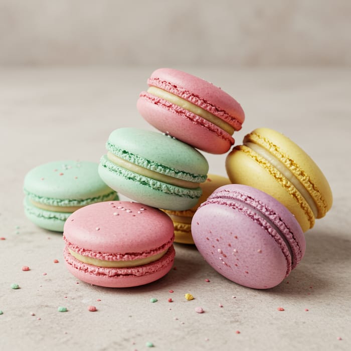 Colorful Macarons: A Delightful Pastry Display