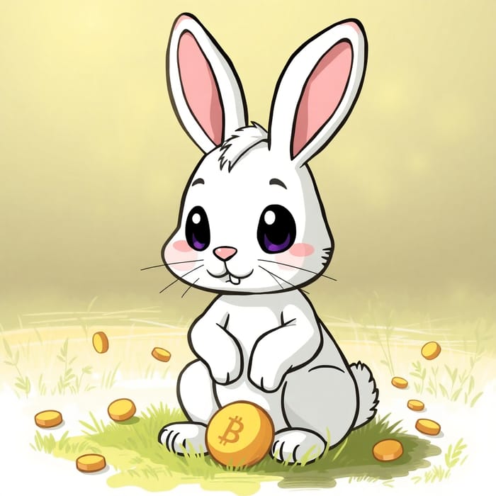 Cartoon Bunny Memecoin Art for Crypto Lovers