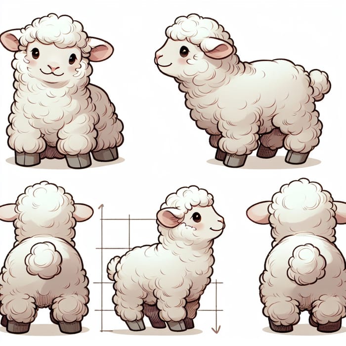 Adorable Sheep Baby - Vector Art in Various Poses