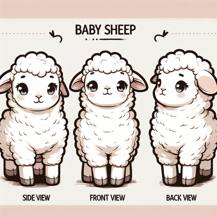 Cute Sheep Baby Poses in Vector Style | Charming Illustration