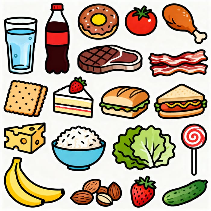 Delicious Food Doodles: Water, Snacks & More Delicious Food Doodles: Water, Snacks & More