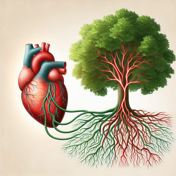 Heart-Tree Connection: Unique Symbol of Life