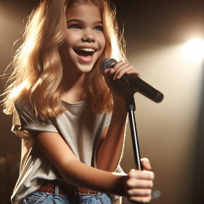 Talented 13-Year-Old Girl Singing with Passion