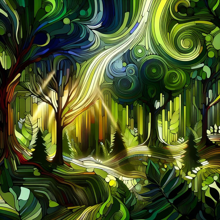 Lush Abstract Forest Art | Dynamic & Harmonious