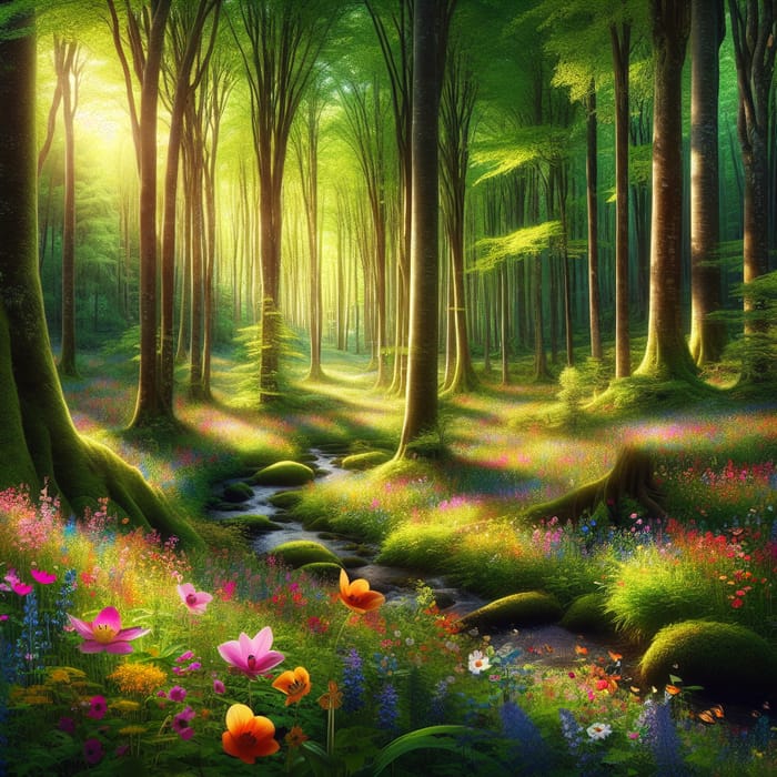 Tranquil Forest Happiness: Serene Nature's Symphony