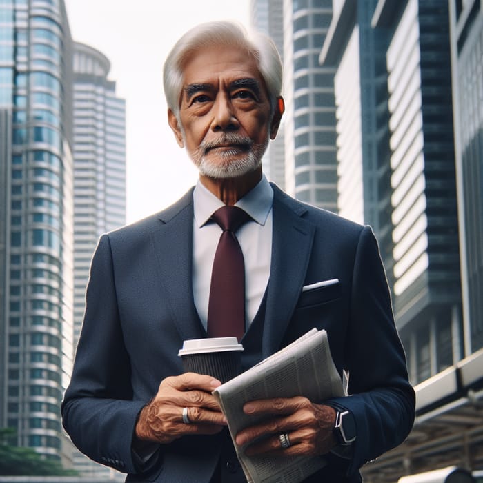 Determined South Asian Businessman in Urban Setting - Morning Routine