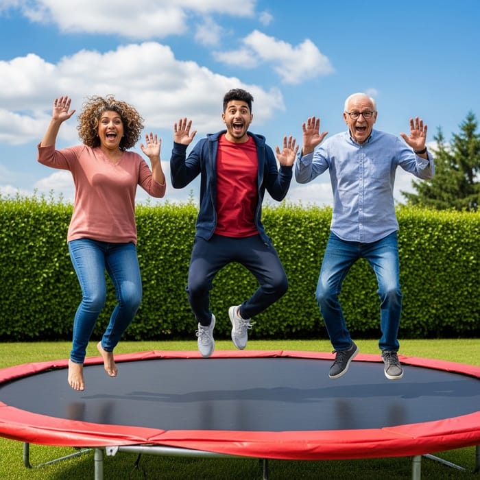 Joyful Trampoline Jumping with Friends Joyful Trampoline Jumping with Friends