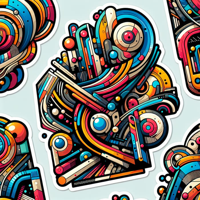 Abstract Sticker Design - Creative Shapes & Colors