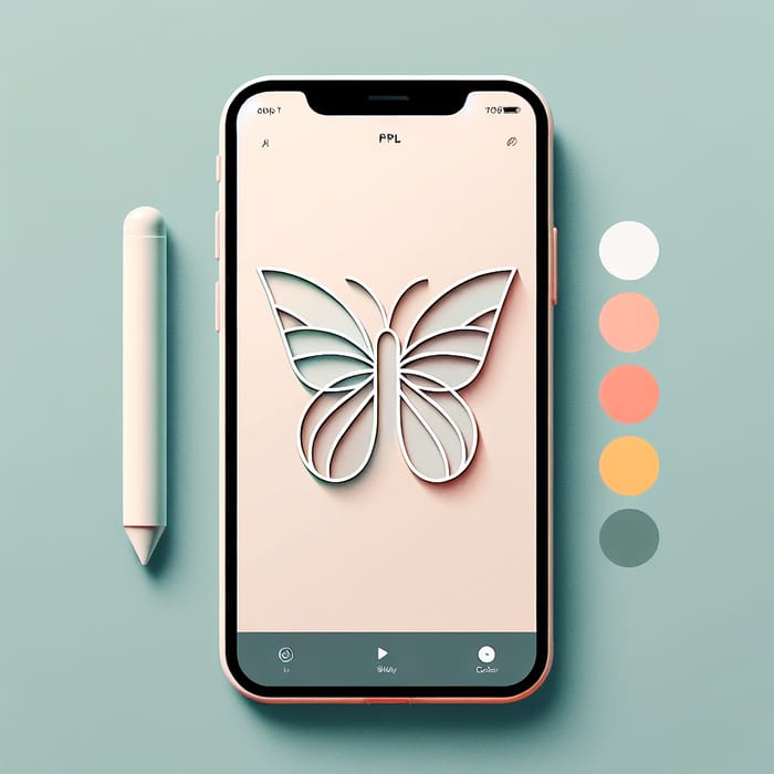 Minimalistic 'A' Butterfly Design | Sleek Lines & Soft Gradients