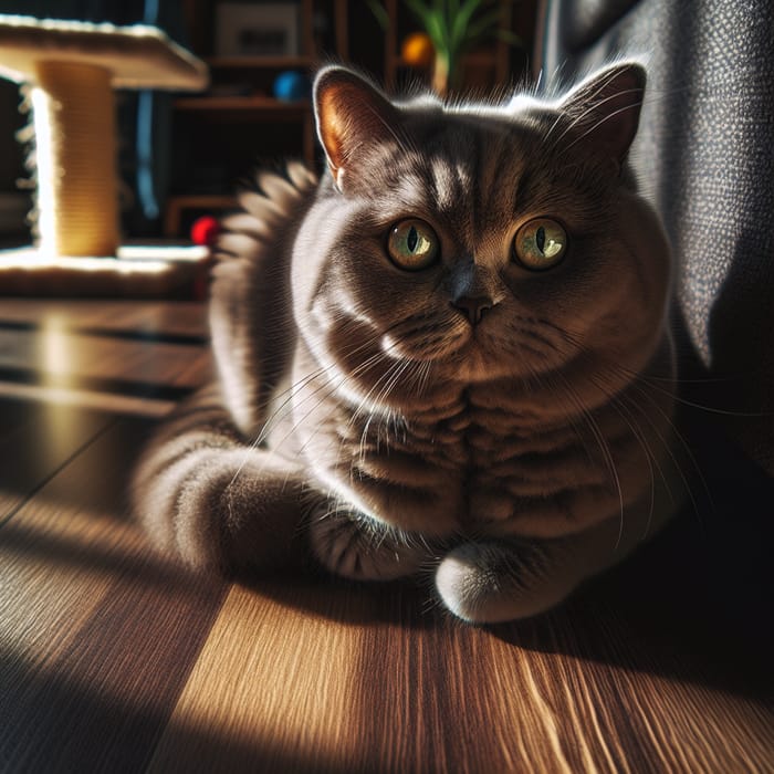 Beautiful British Shorthair Cat in a Serene Setting