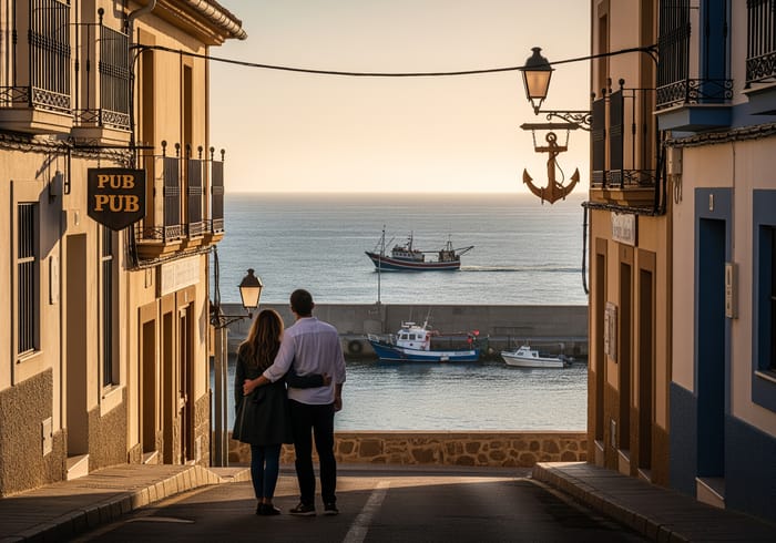 Romantic Sunset in a Spanish Fishing Village Romantic Sunset in a Spanish Fishing Village