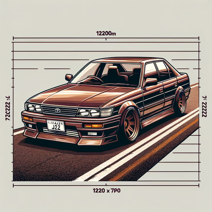 Brown Toyota Chaser JZX100 Vector Artwork in 1920x720 Resolution