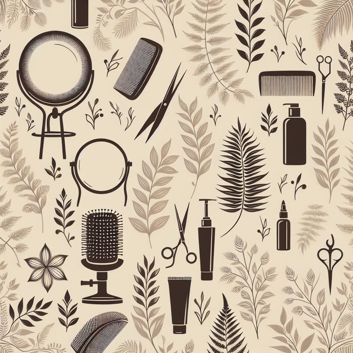 Beige Fern Background for Hair Salon Size 1590x530