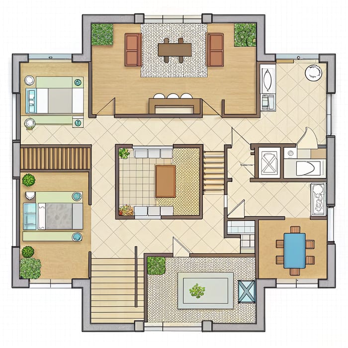 Detailed Residential Floor Plan for Homes