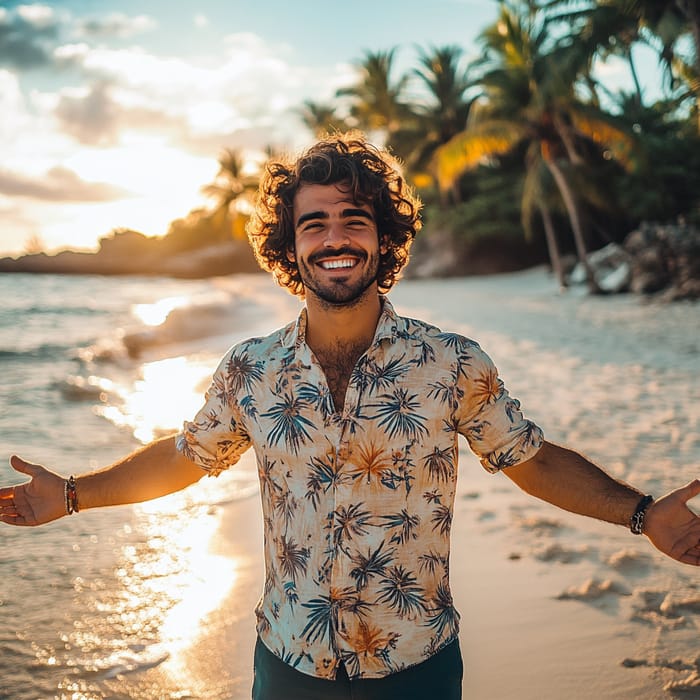 Smile on the Beach: Golden Hour Vibes