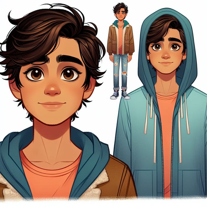 Meet Mateo: Athletic Hispanic Boy with Expressive Hazel Eyes