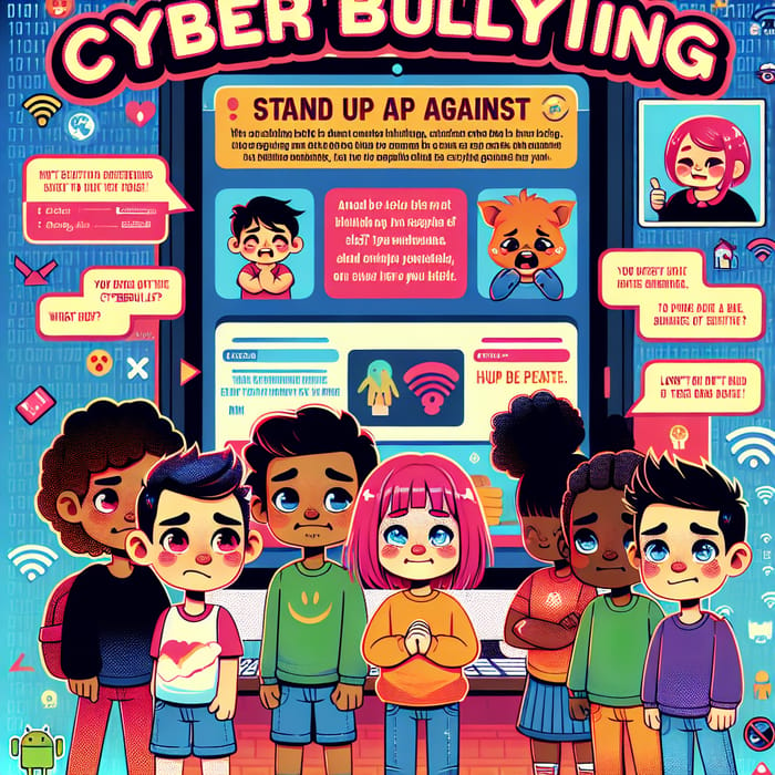 Cartoon Poster: Stand Up Against Cyberbullying