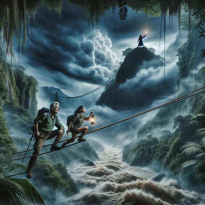 Inspiring Adventure: Courageous Hikers Cross Jungle Storm