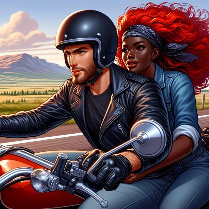 Animated Couple Motorcycle Ride | Exciting Journey