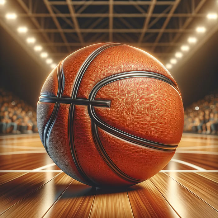 Detailed Orange Leather Basketball Illustration