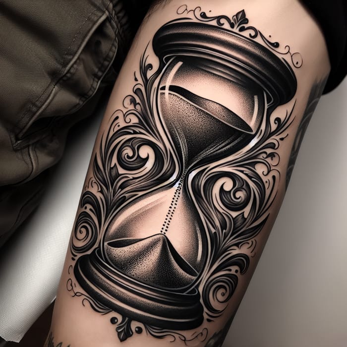 Intricate Hourglass Tattoo Design | Time Symbolism & Craftsmanship