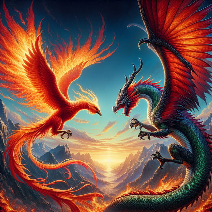 Fiery Phoenix and Emerald Dragon Encounter