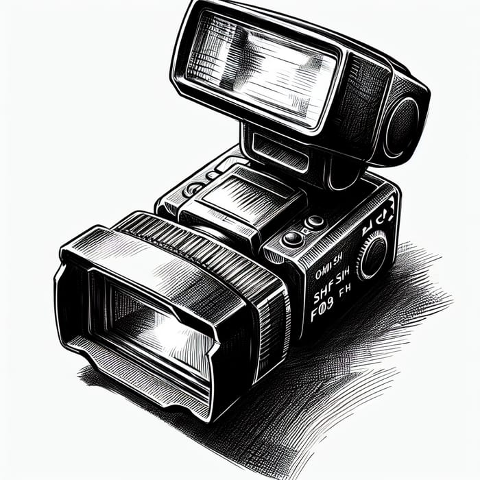 Canon Camera Flash Silhouette Drawing