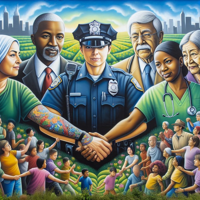 Police and Community Partnership Mural Inspiring Safety & Progress