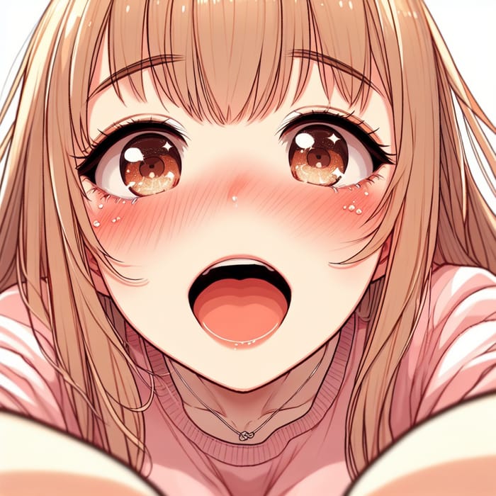 Giantess Anime Girl POV Vore Illustration - Long Blonde Hair