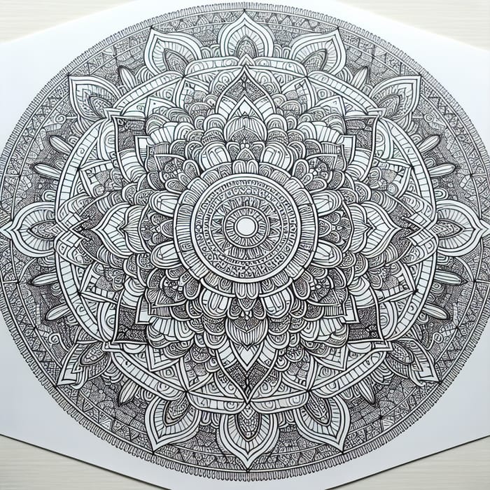 Calming Mandala Coloring Sheet Design for Relaxation