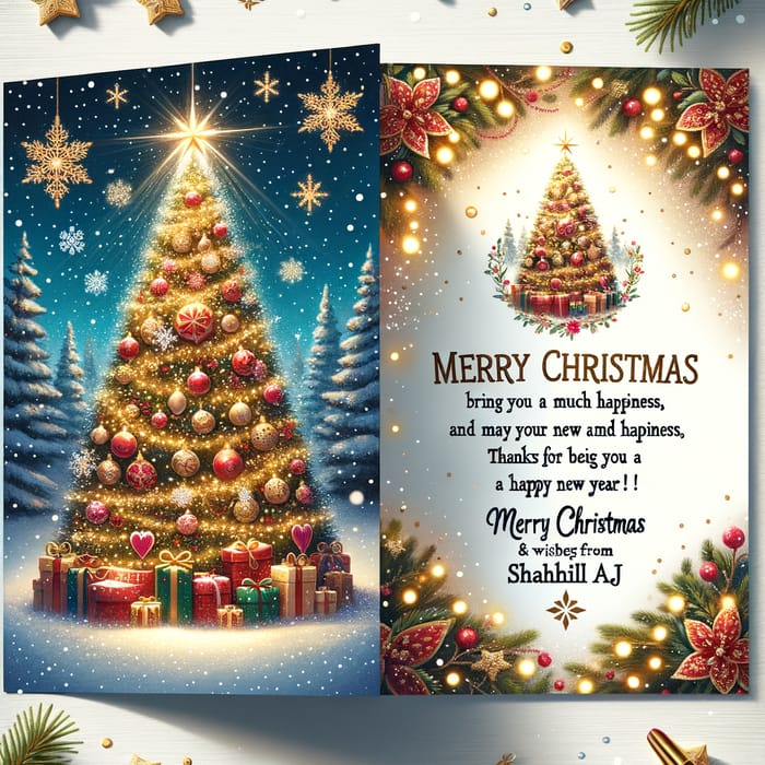 Warm Wishes for Merry Christmas & Happy New Year 2024 with Greeting Card