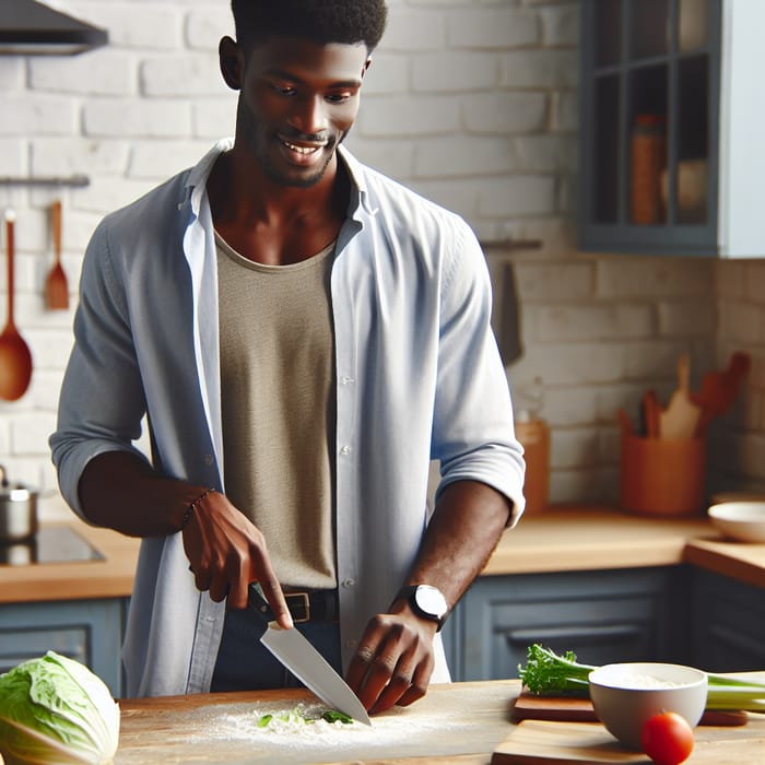 Mysterious Black Man with Knife | Evening Kitchen Prep