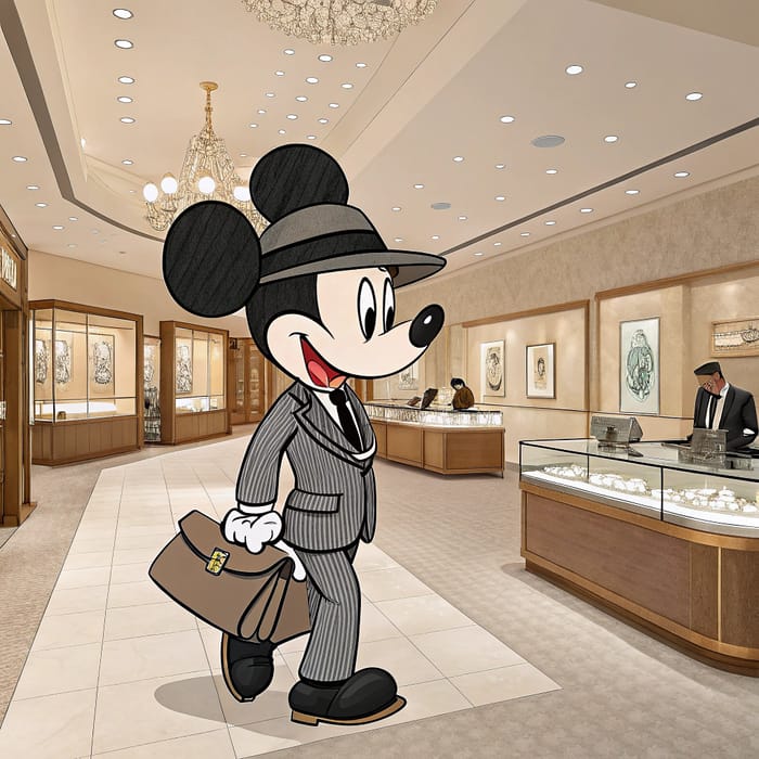 Mickey Mouse in Mafia Style Jewelry Fashion