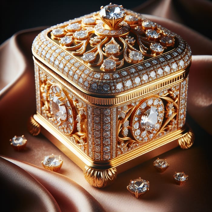 Luxurious Gold and Diamond Box