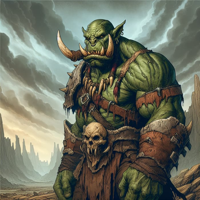 Epic Orc Illustration: Muscular Green Creature