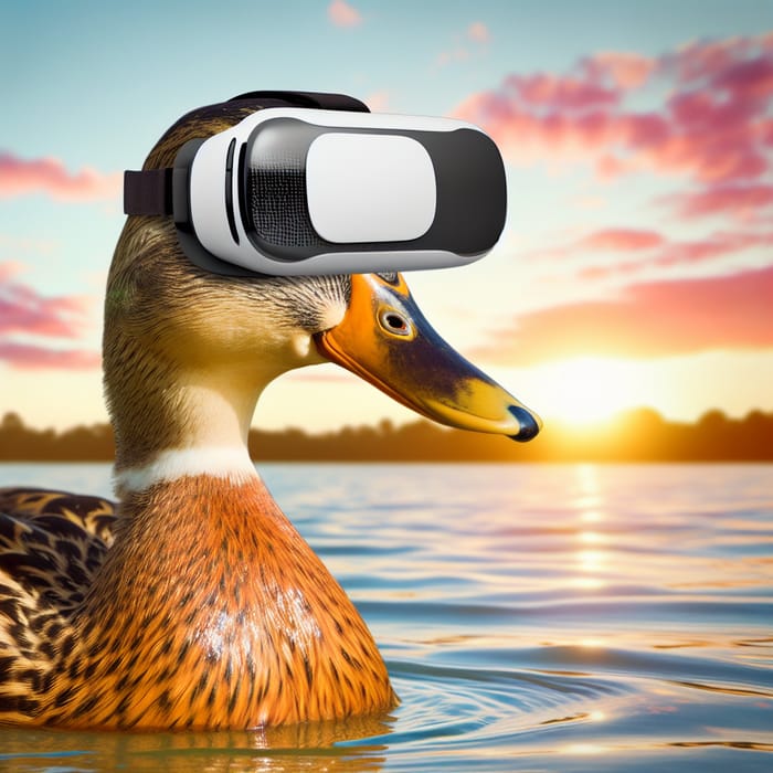 Duck Graphic with VR Glasses - Fun & Futuristic