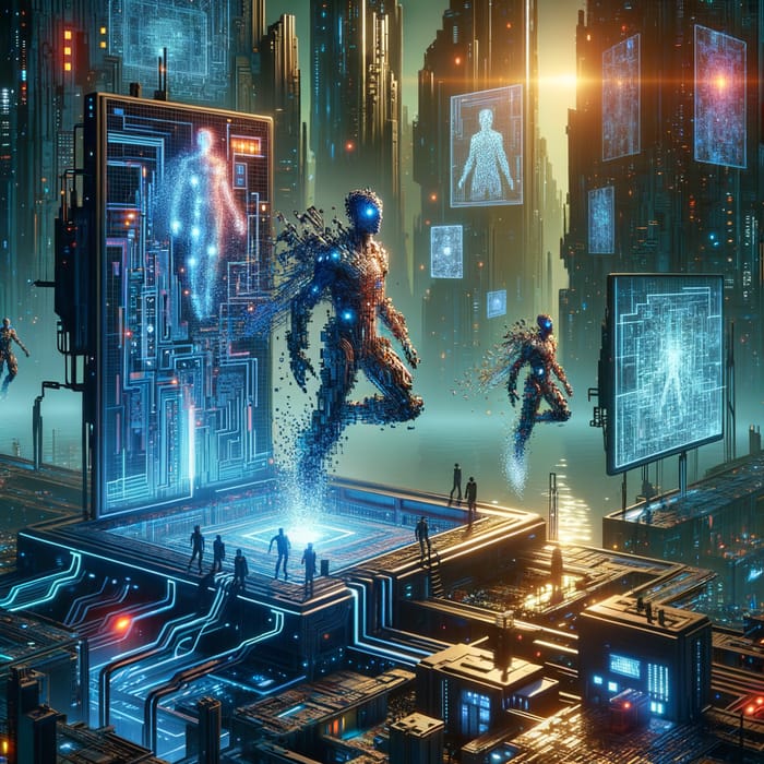 Pixelverse: Cyber Men in a High-Tech Digital Landscape