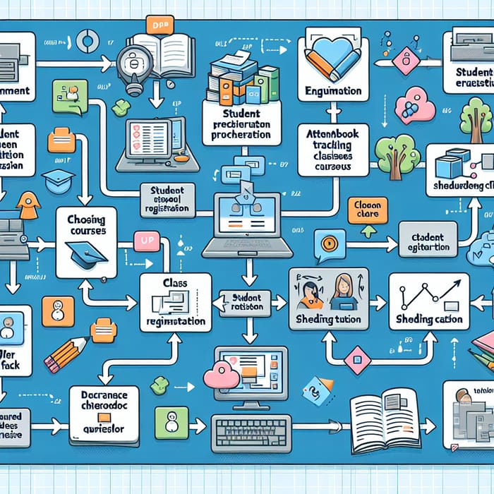 School Process Flowchart: Student Enrollment to Grading