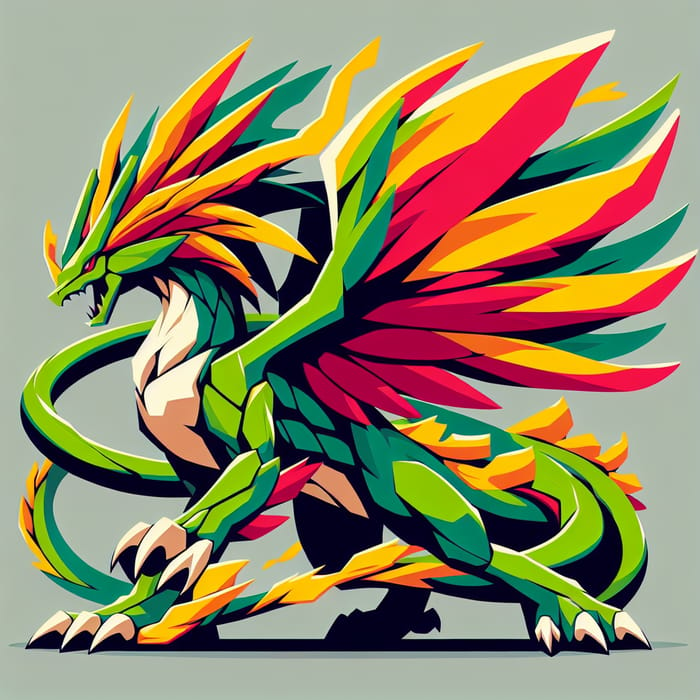 Fierce Dragon-Fighting Phoenix Creature