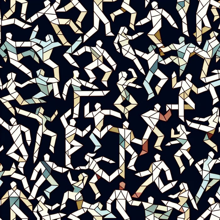 Dancing Figures Tessellation: Intricate Artwork