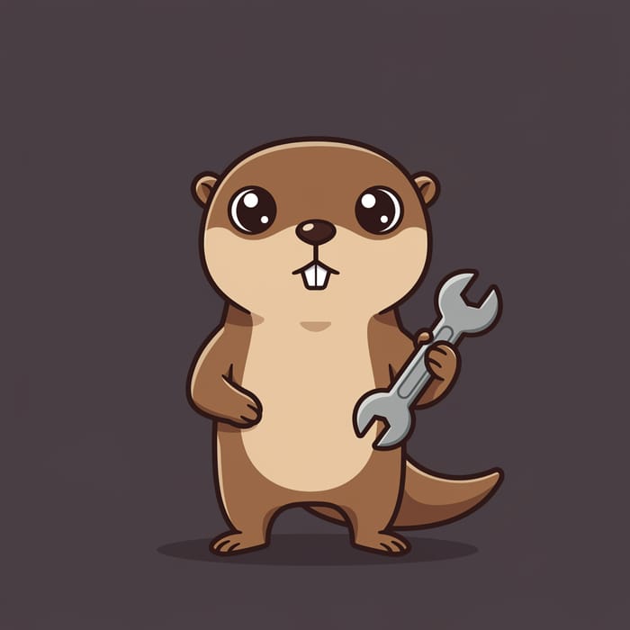 Friendly Otter Mascot Digital Illustration Friendly Otter Mascot Digital Illustration
