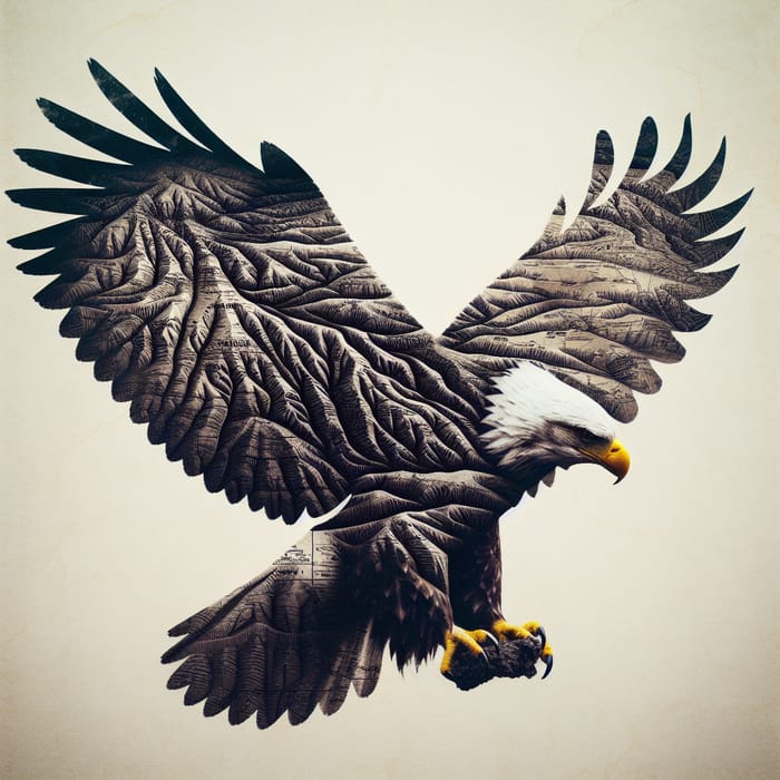 Majestic Eagle Over Kurdish Map | Cultural Identity Symbol