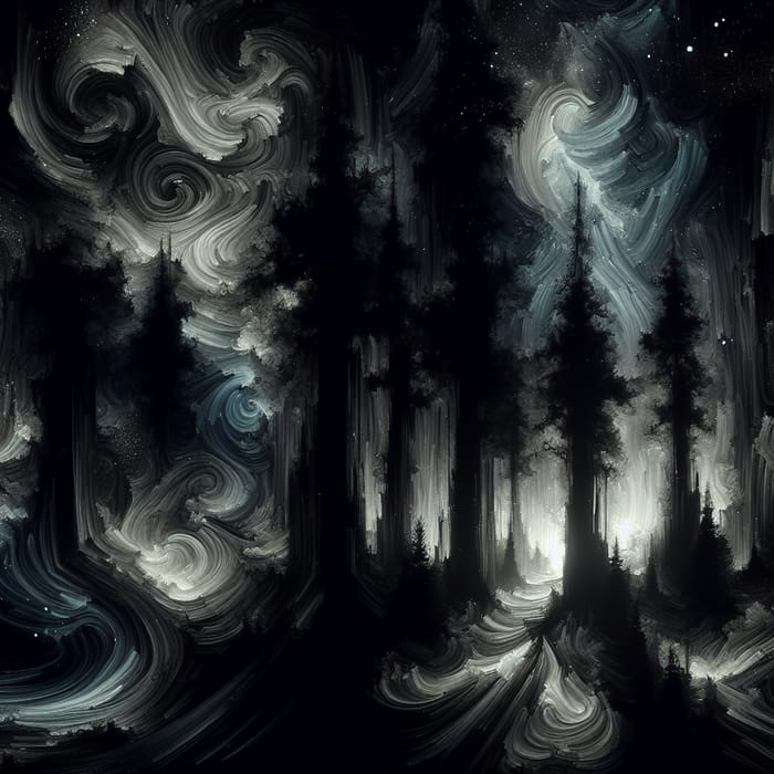 Enchanting Nocturnal Forest Artwork