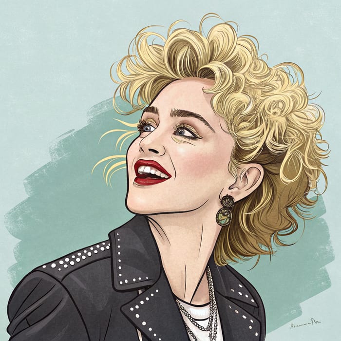 Madonna Caricature Art - Unique Pop Icon Illustrations