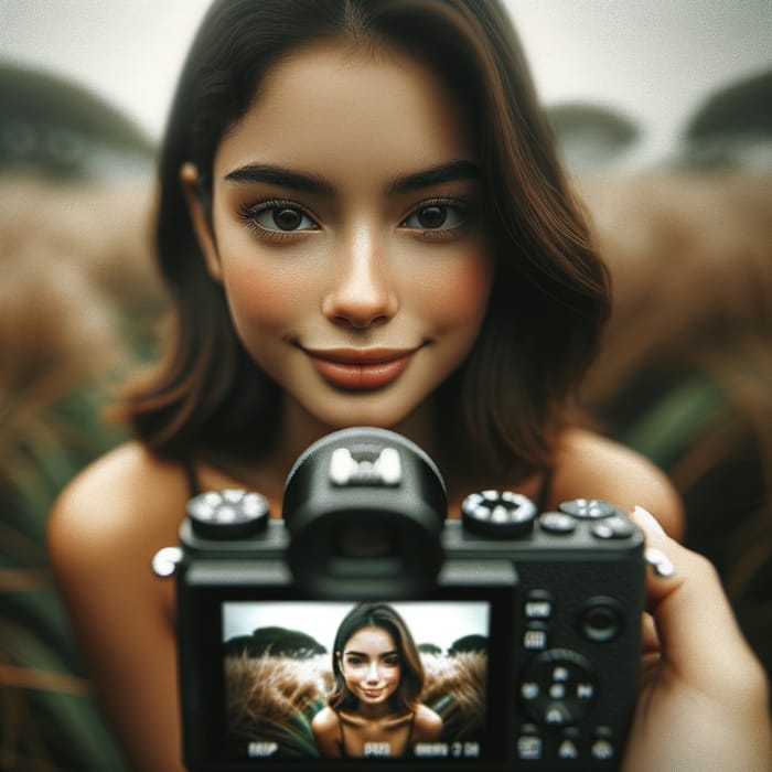 Captivating Portrait of Young Hispanic Woman in Nature