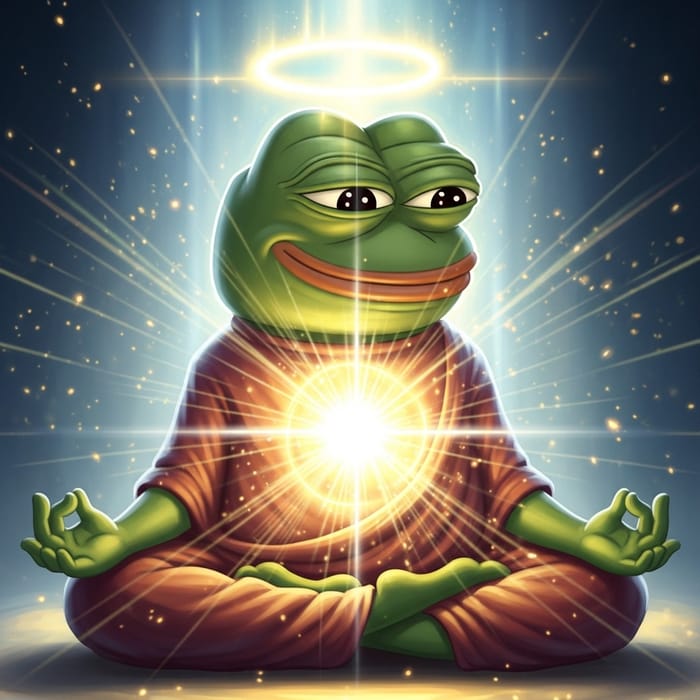 Peaceful Pepe the Frog Meditating Art Peaceful Pepe the Frog Meditating Art