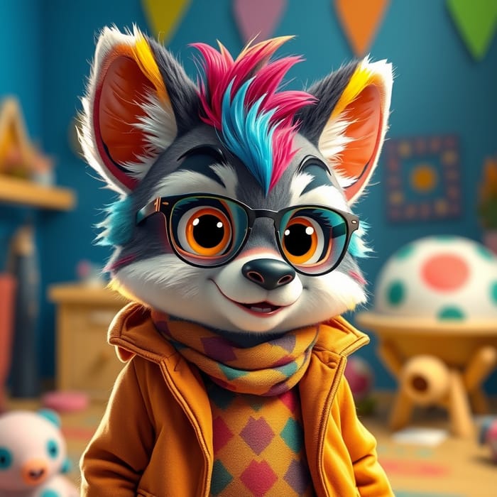 Vibrant Furro Character in Stylish Clothes